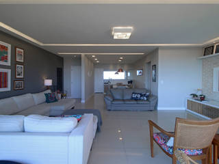 Projeto Apartamento Barra da Tijuca lll, Duplex Interiores Duplex Interiores Salas de estar ecléticas