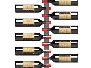 Adega de parede para 12 garrafas de vinho, Garrafeiros - Adegas para Vinho Garrafeiros - Adegas para Vinho Bodegas de vino modernas: Ideas, imágenes y decoración Metal Negro