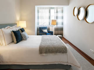 Pascoal de Melo - Lisboa, Hoost - Home Staging Hoost - Home Staging Modern style bedroom Blue