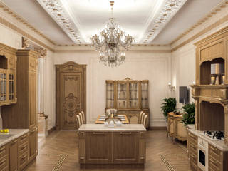 Интерьеры классической кухни-столовой в частном доме, Альберт Забаров Альберт Забаров Comedores de estilo clásico