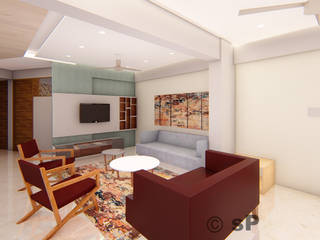 Apartment Interior Design, studioPERCEPT studioPERCEPT Modern Living Room