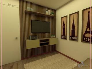 DISEÑO ESTUDIO / SALA DE TV ✨, Arisu Cavero - Arquitectura de Interiores Arisu Cavero - Arquitectura de Interiores Modern living room