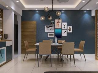 Mr. Taksh's Residence at Mana Tropicale, Sarjapur Road, Urban Closet Urban Closet Modern dining room Plywood