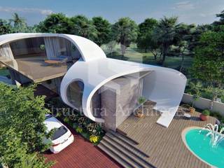 Retro-Futuristic Home, Structura Architects Structura Architects Single family home Concrete White