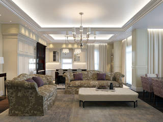 Частные апартаменты. Москва.180м2., VD_interior design VD_interior design Modern living room Marble
