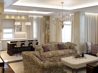 Частные апартаменты. Москва.180м2., VD_interior design VD_interior design Salon moderne