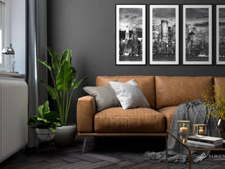 Rendering foto-realistico divano, Simone Piccioni Simone Piccioni Modern Living Room