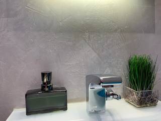 Gäste-WC mit Designputz, Maler Kecker Raumgestaltung Maler Kecker Raumgestaltung حمام