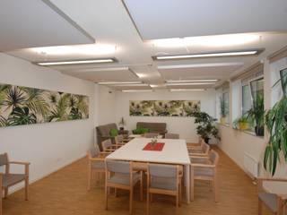 Moderne Wandbilder gegen Schallprobleme bei der Caritas in Mainz, freiraum Akustik freiraum Akustik Commercial spaces