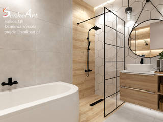 Łazienka w nowoczesnym stylu, Senkoart Design Senkoart Design Nowoczesna łazienka Biały