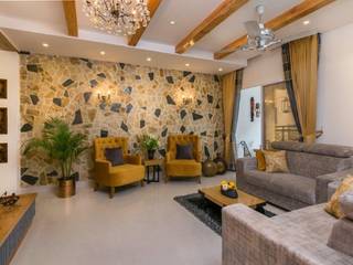 The homespun charm of the Modern-rustic interiors, IBR Designs IBR Designs Living room Stone
