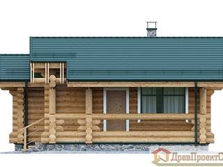 Проект бани № 4, из оцилиндрованных бревен 64,60м², 8000 х 10600., ПСК Древпроектстрой ПСК Древпроектстрой Holzhaus Holz