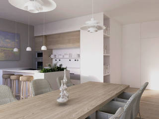 Project C.O_ Milano, Renderizzo.it Renderizzo.it Mediterranean style living room Wood Wood effect