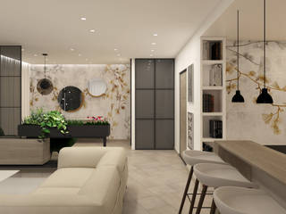 Apulia project_ AI house, Renderizzo.it Renderizzo.it Scandinavian style corridor, hallway& stairs Aluminium/Zinc