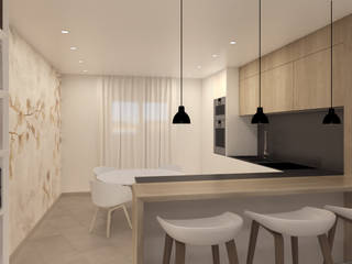 Apulia project_ AI house, Renderizzo.it Renderizzo.it Built-in kitchens Wood Wood effect