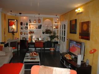 pinturas decorativas en paredes y techos, Pintores Juan Jiménez Pintores Juan Jiménez Modern Living Room Marble Orange