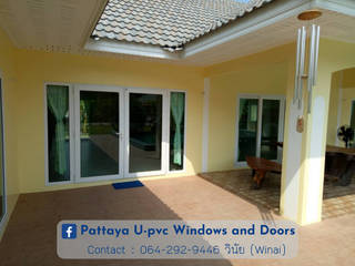 บ้านในสวน (House Project) ติดตั้งกระจก UPVC ทั้งหลัง, โรงงาน พัทยา กระจก ยูพีวีซี Pattaya UPVC Windows & Doors โรงงาน พัทยา กระจก ยูพีวีซี Pattaya UPVC Windows & Doors Puertas modernas Vidrio