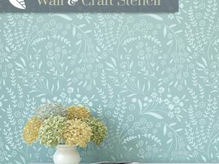 Forget-me-not wall, pretty floral feature wall, Stencil Up Stencil Up Classic style walls & floors