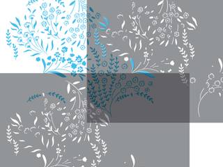 Forget-me-not wall, pretty floral feature wall, Stencil Up Stencil Up دیوار