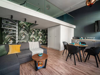 Галерная - дизайн интерьера квартиры со вторым уровнем., GSK дизайн интерьера спб, проектирование и реаизация GSK дизайн интерьера спб, проектирование и реаизация Modern living room