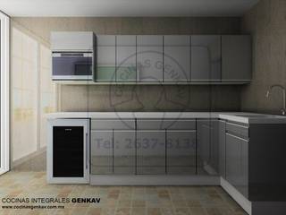 COCINA INTEGRAL MODELO ALTO BRILLO , COCINAS INTEGRALES GENKAV COCINAS INTEGRALES GENKAV Small kitchens Wood Wood effect