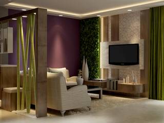 Tollygunge, Itzin World Designs Itzin World Designs Modern living room Flax/Linen Pink