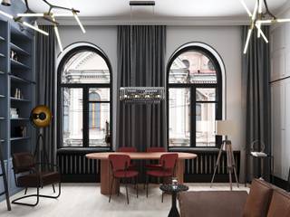 ЛОФТ В СТАРОМ ФОНДЕ, LEHOVA DESIGN LEHOVA DESIGN Industriale Wohnzimmer