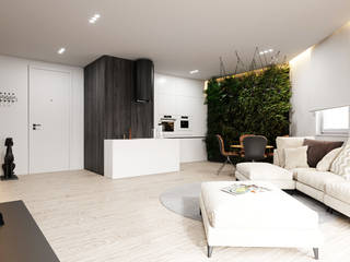 Projekt mieszkania 54m2 w Będzinie, Ale design Grzegorz Grzywacz Ale design Grzegorz Grzywacz Modern Living Room Black