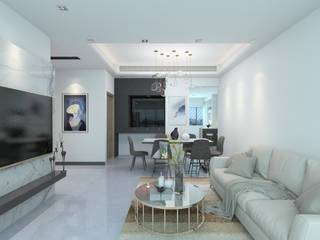 House M2, W33 Design Studio W33 Design Studio Modern living room پتھر