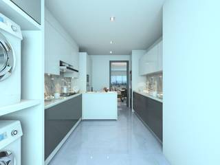 House M2, W33 Design Studio W33 Design Studio Moderne keukens Tegels