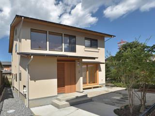 豊田市の旗竿地の家, ジュウニミリ建築設計事務所 ジュウニミリ建築設計事務所 Wooden houses