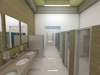 REMODELACION BAÑOS Y VESTIERES PARQUE EMPRESARIAL MONTANA, Plano 13 Plano 13 Modern style bathrooms