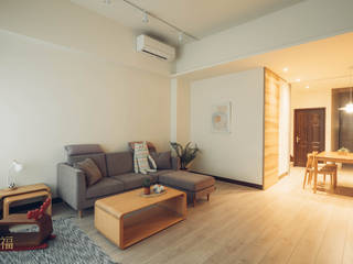 北港通豪, 小福砌空間設計 小福砌空間設計 Scandinavian style living room Synthetic Brown