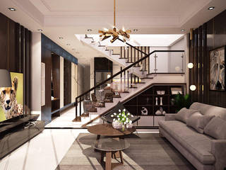 Thiết kế nội thất nhà phố Bình Dương, Công ty trang trí nội thất RIM Decor Công ty trang trí nội thất RIM Decor Livings de estilo moderno