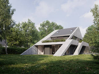 Trójkątny bliźniak / Triangular twin house, Artur Adamczyk - Wizualizacje architektoniczne Artur Adamczyk - Wizualizacje architektoniczne