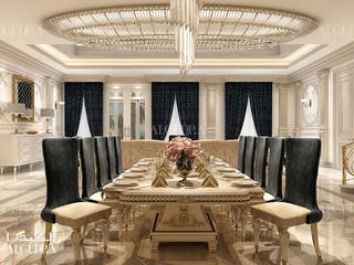 Luxury villa in Abu Dhabi neoclassic style, Algedra Interior Design Algedra Interior Design Comedores de estilo clásico