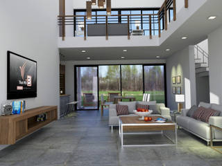 บ้านสวนริมคลอง, Pilaster Studio Design Pilaster Studio Design Eclectic style living room