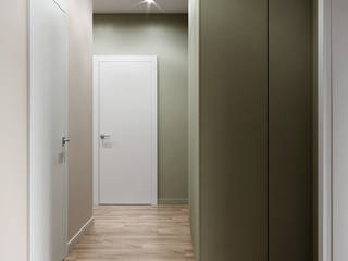 Прихожая с зеркалом во всю стену, DesignNika DesignNika Коридор, прихожая и лестница в классическом стиле