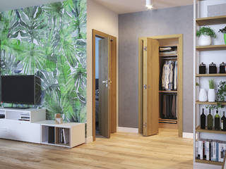 Porta de Interior Dobrável, InPortas InPortas Dormitorios de estilo moderno Madera Acabado en madera