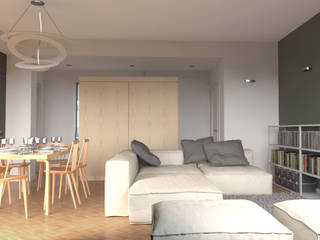 Apartamento a Roma: progetto, annacarla secchi architetto annacarla secchi architetto Modern living room