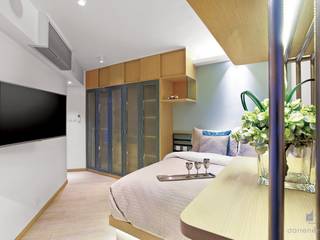 Island Resort , Hong Kong, Darren Design & Associates 戴倫設計 Darren Design & Associates 戴倫設計 Modern style bedroom Wood Wood effect