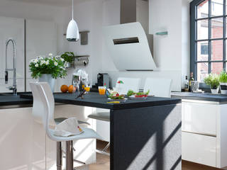 Moderne Inselküche mit allem Drum und Dran, Küchen Rochol GmbH Küchen Rochol GmbH Built-in kitchens
