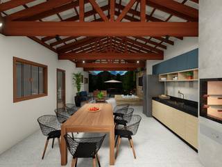 Projeto de interior - Varanda gourmet, Nayara Silva - Arquitetura e Interiores Nayara Silva - Arquitetura e Interiores 露臺