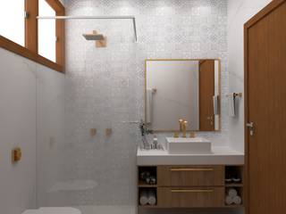 Projeto de interior - Banheiro suíte, Nayara Silva - Arquitetura e Interiores Nayara Silva - Arquitetura e Interiores Banheiros modernos