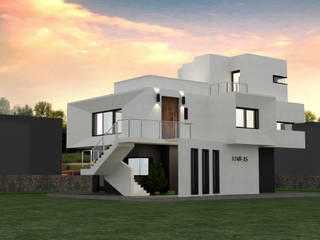제주 서귀포시 강정마을 전원주택 , 디자인 이업 디자인 이업 Country house Reinforced concrete White
