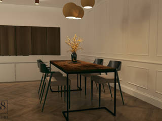 Projekt eleganckiego mieszkania w kamienicy, STUDIO 98 Marta Bredow STUDIO 98 Marta Bredow Eclectic style dining room