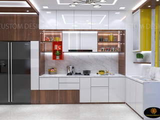 Modular Kitchen - Mrs. Priya Dutta's Luxury Modern Kitchen | Kalighat Kolkata West Bengal | CDI, CUSTOM DESIGN INTERIORS PVT. LTD. CUSTOM DESIGN INTERIORS PVT. LTD. Modern kitchen Tiles