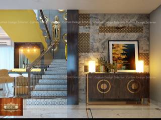 Luxury Living cum Dining Room Project - Mr. Rajkumar Singh's Luxurious Living cum Dinning Interior | Ranchi | Custom Design Interiors, CUSTOM DESIGN INTERIORS PVT. LTD. CUSTOM DESIGN INTERIORS PVT. LTD. Stairs Marble