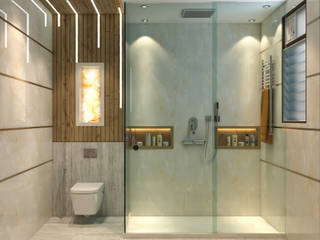 Luxury Bathroom Project - Mr. Sunil Singh’s Luxury Bathroom | Bara Bazar Kolkata | Custom Design Interiors Pvt Ltd, CUSTOM DESIGN INTERIORS PVT. LTD. CUSTOM DESIGN INTERIORS PVT. LTD. Modern bathroom Tiles