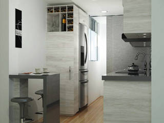Remodelación cocina, G&T Arquitectos sas G&T Arquitectos sas مطبخ ذو قطع مدمجة خشب Wood effect